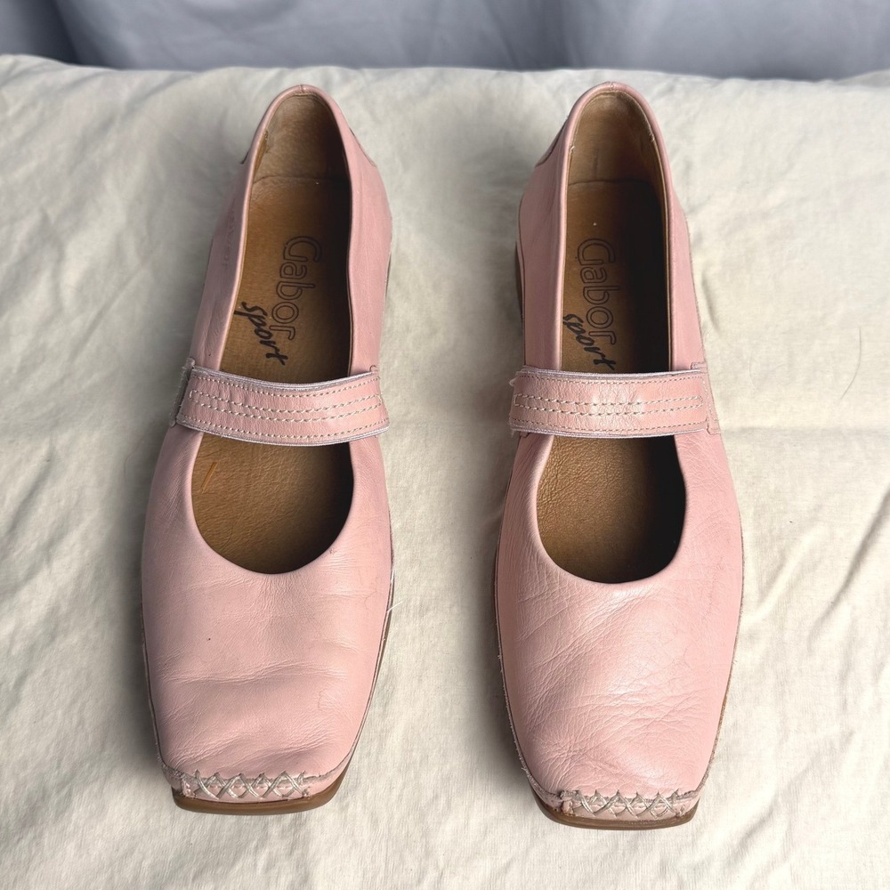 VTG Gabor Sport Pink Leather Mary Jane Flats EU 37.5 US 6.5 Slovakia